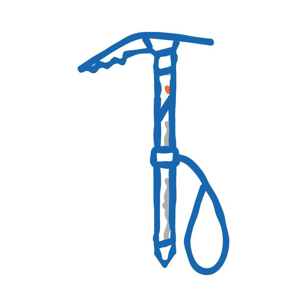 ice axe tool icon doodle illustration vector