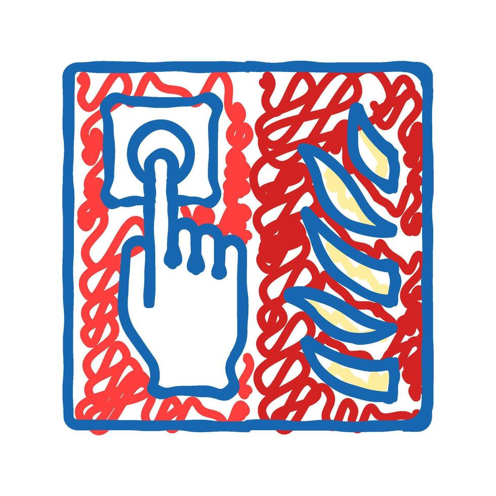 emergency exit safety icon doodle illustration vector