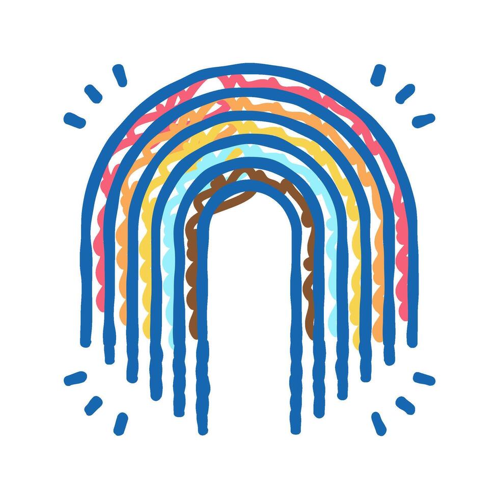 rainbow boho icon doodle illustration vector