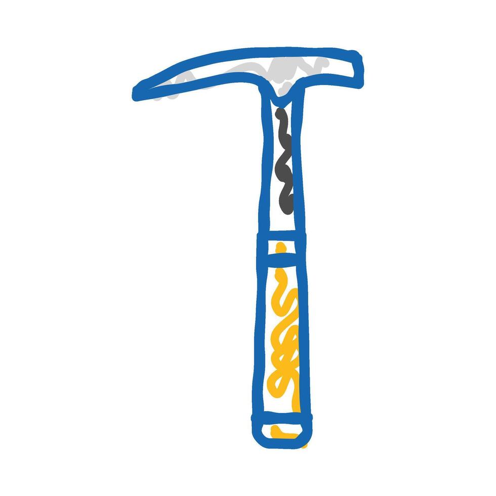 prospectors hammer tool icon doodle illustration vector