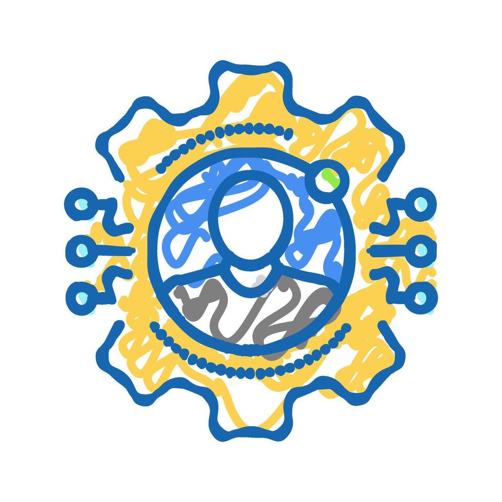 user training analyst icon doodle illustration vector