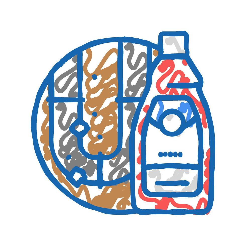 drain cleaner detergent icon doodle illustration vector