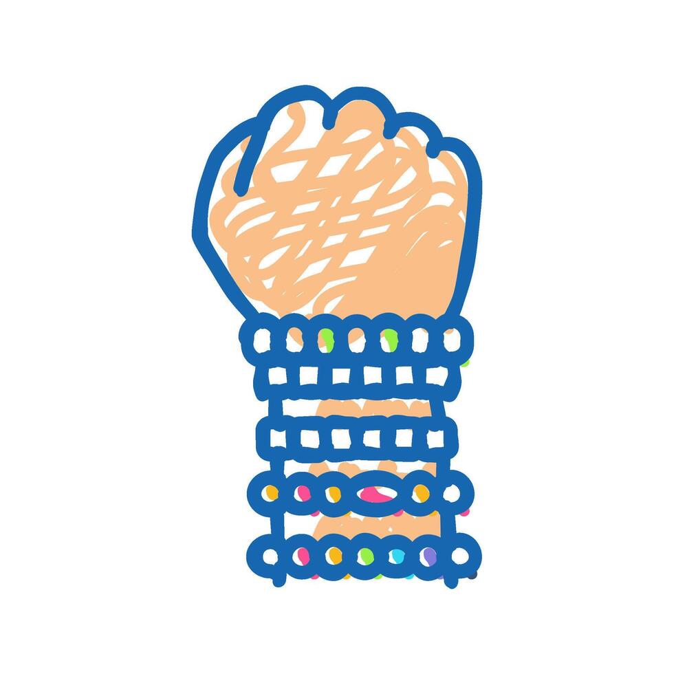 kandi rave retro icon doodle illustration vector