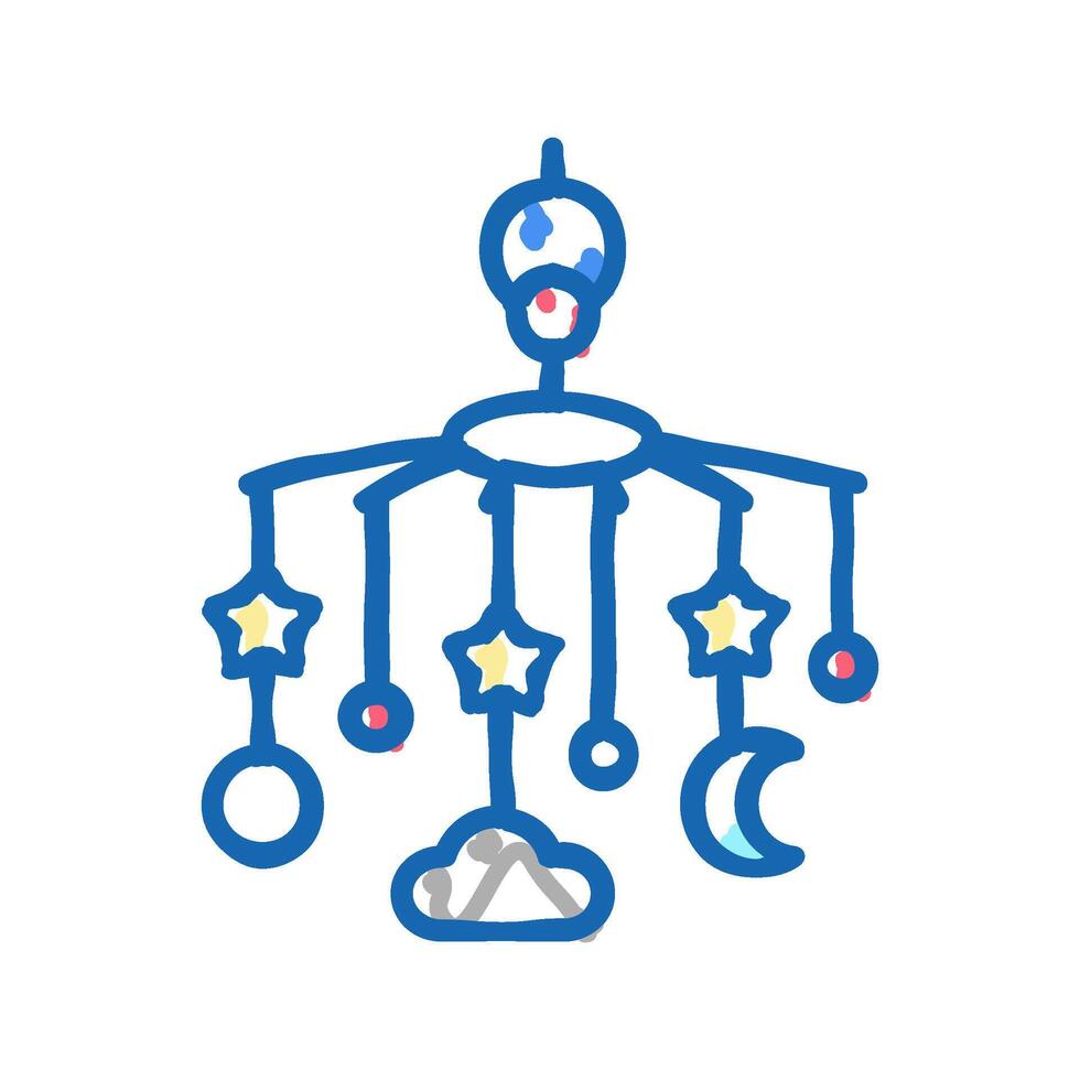 carousel per crib baby icon doodle illustration vector