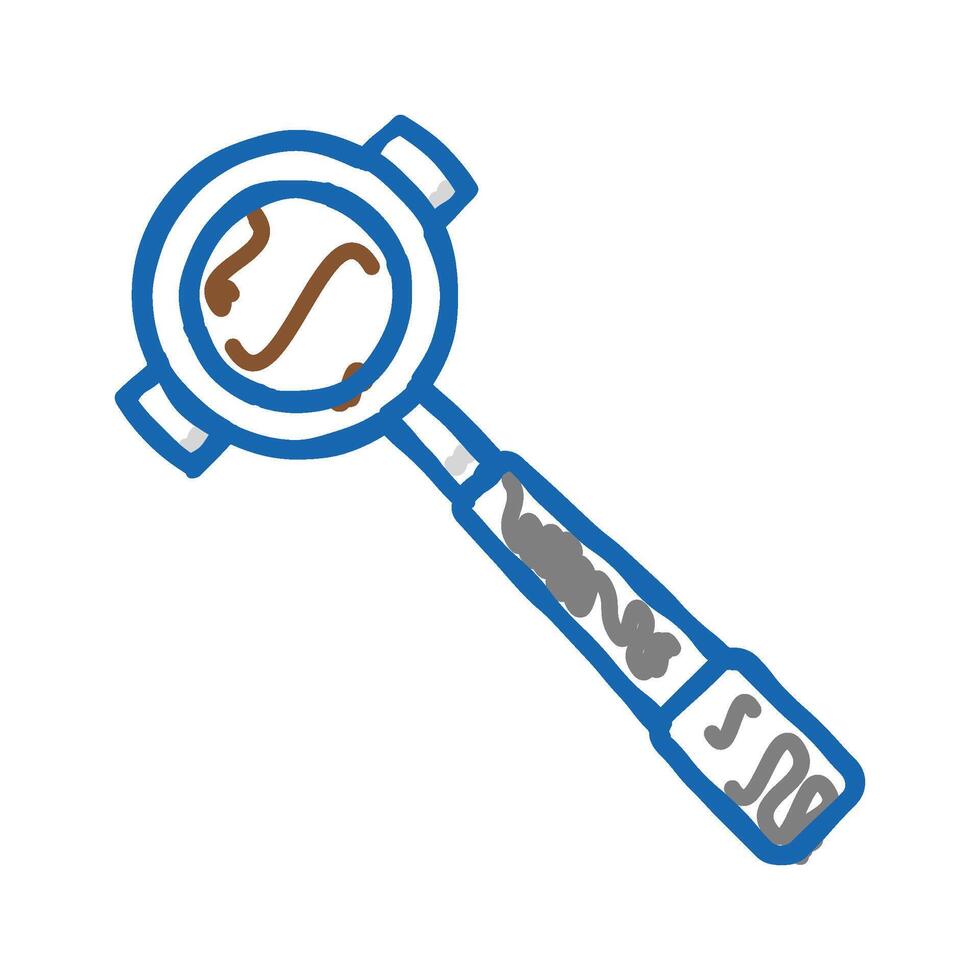 portafilter coffee tool icon doodle illustration vector