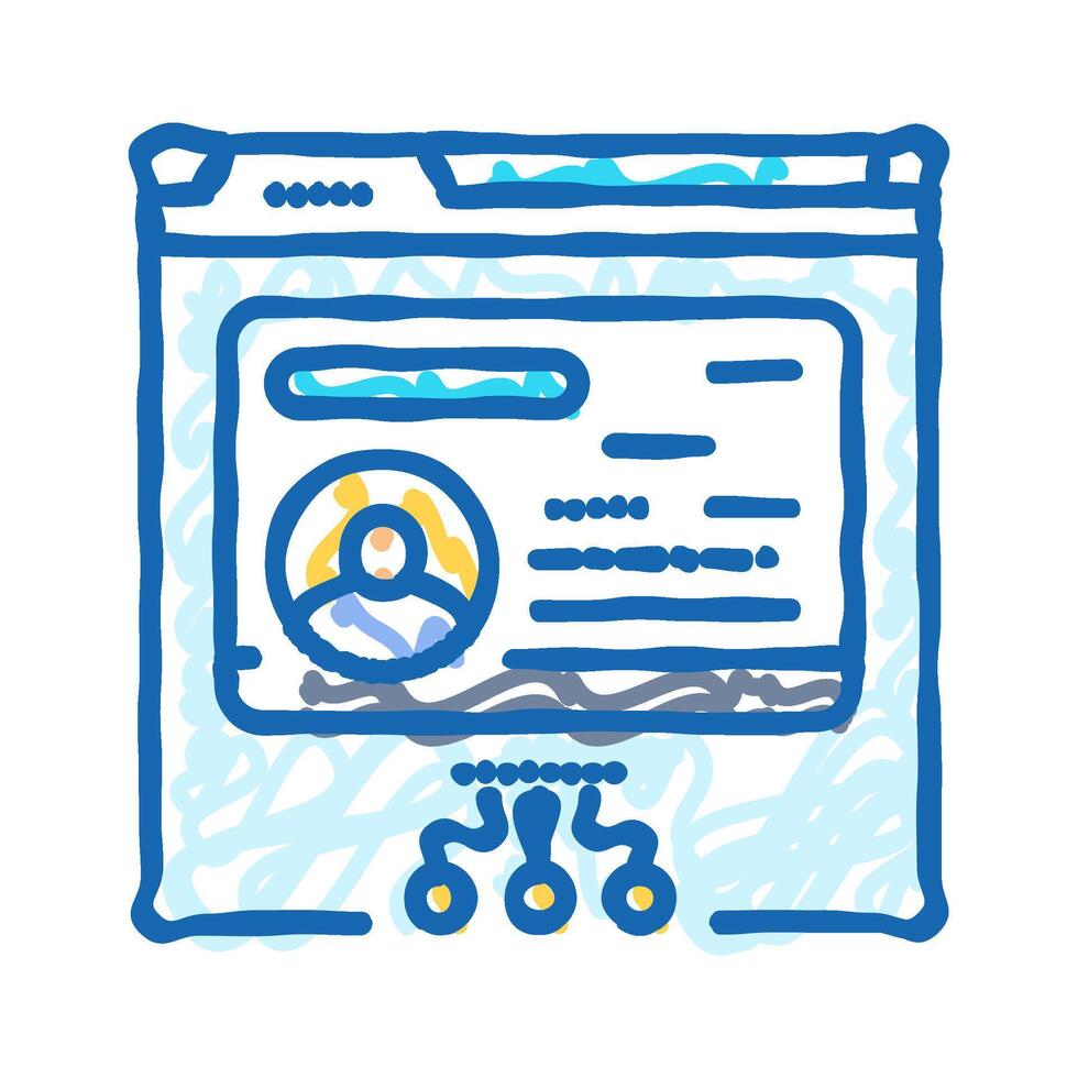 moderator control virtual conference icon doodle illustration vector