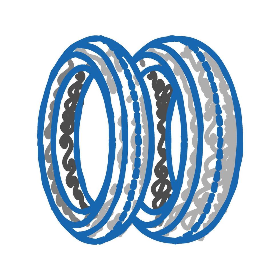tire motorcycle accessory icon doodle illustration vector