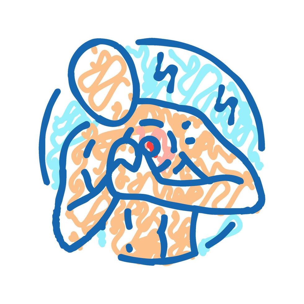 chest pain palpitations disease symptom icon doodle illustration vector