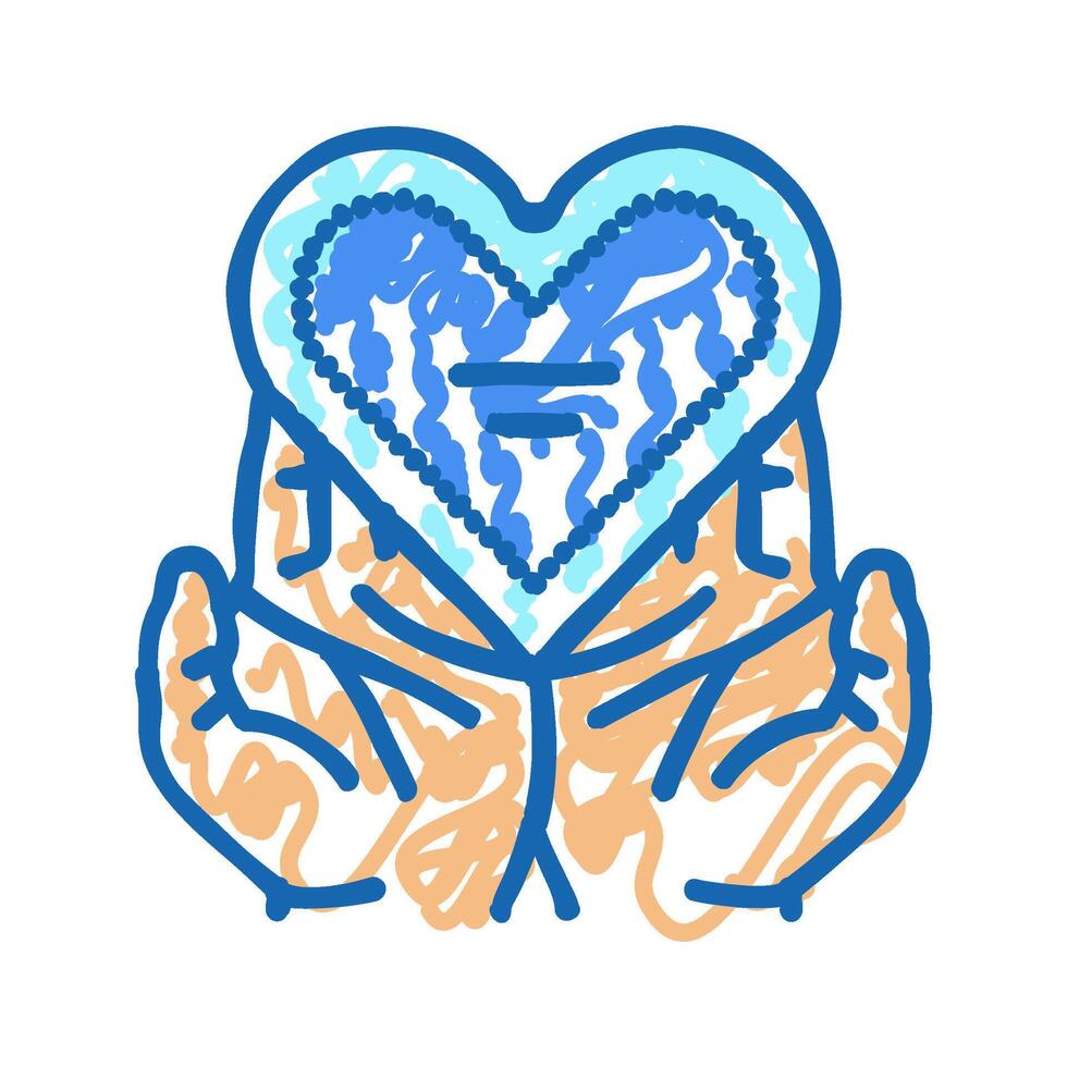 gratitude heart succes challenge icon doodle illustration vector