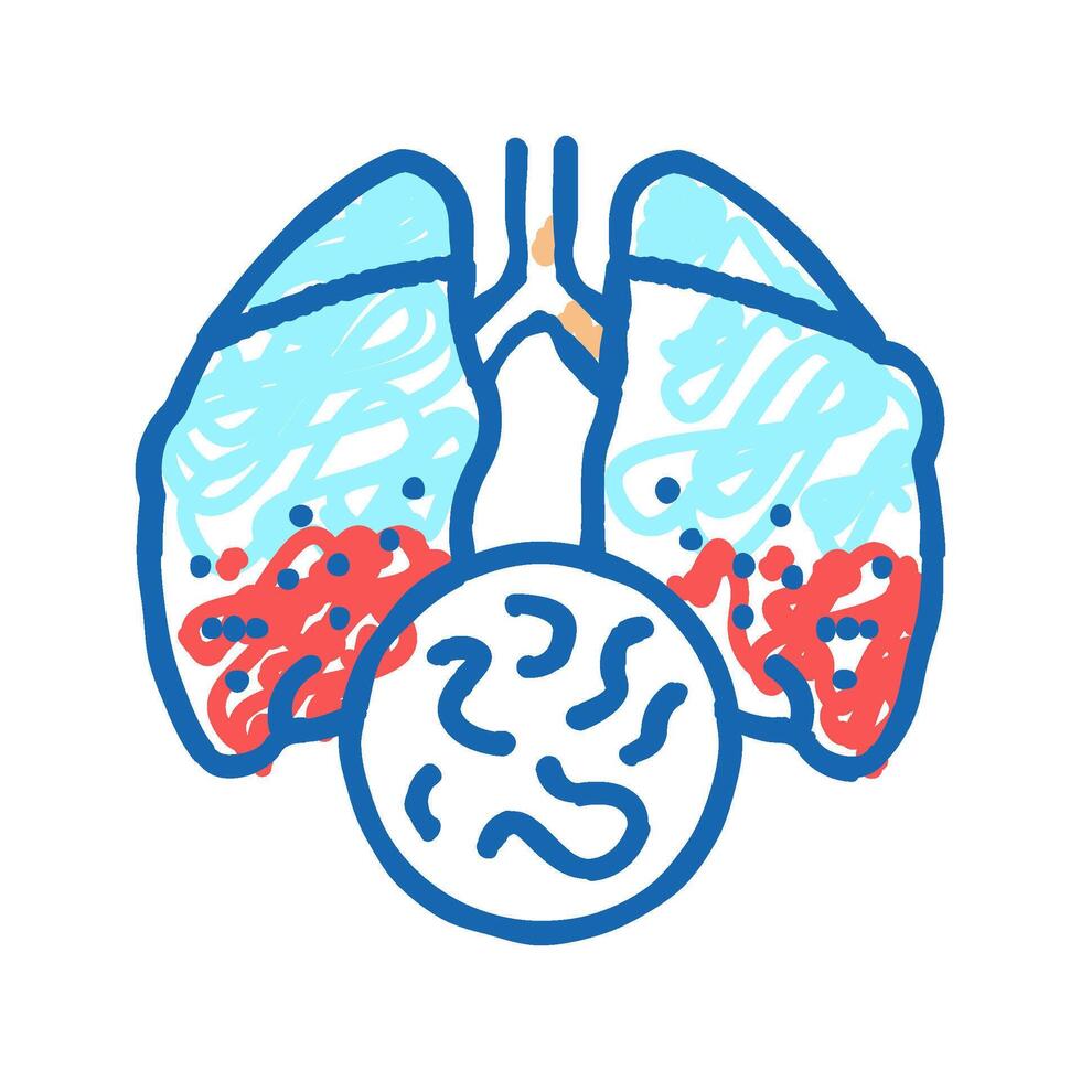 infectious disease tuberculosis icon doodle illustration vector