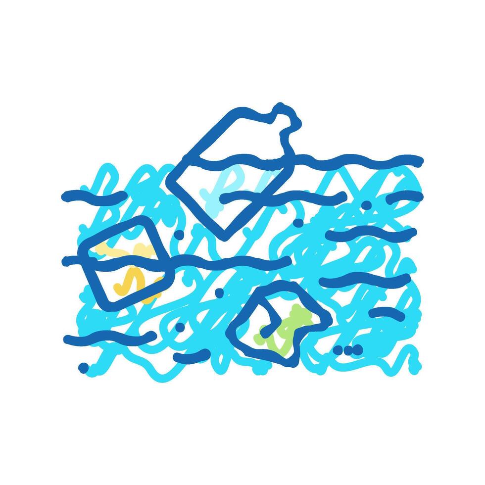 pollution plastic icon doodle illustration vector
