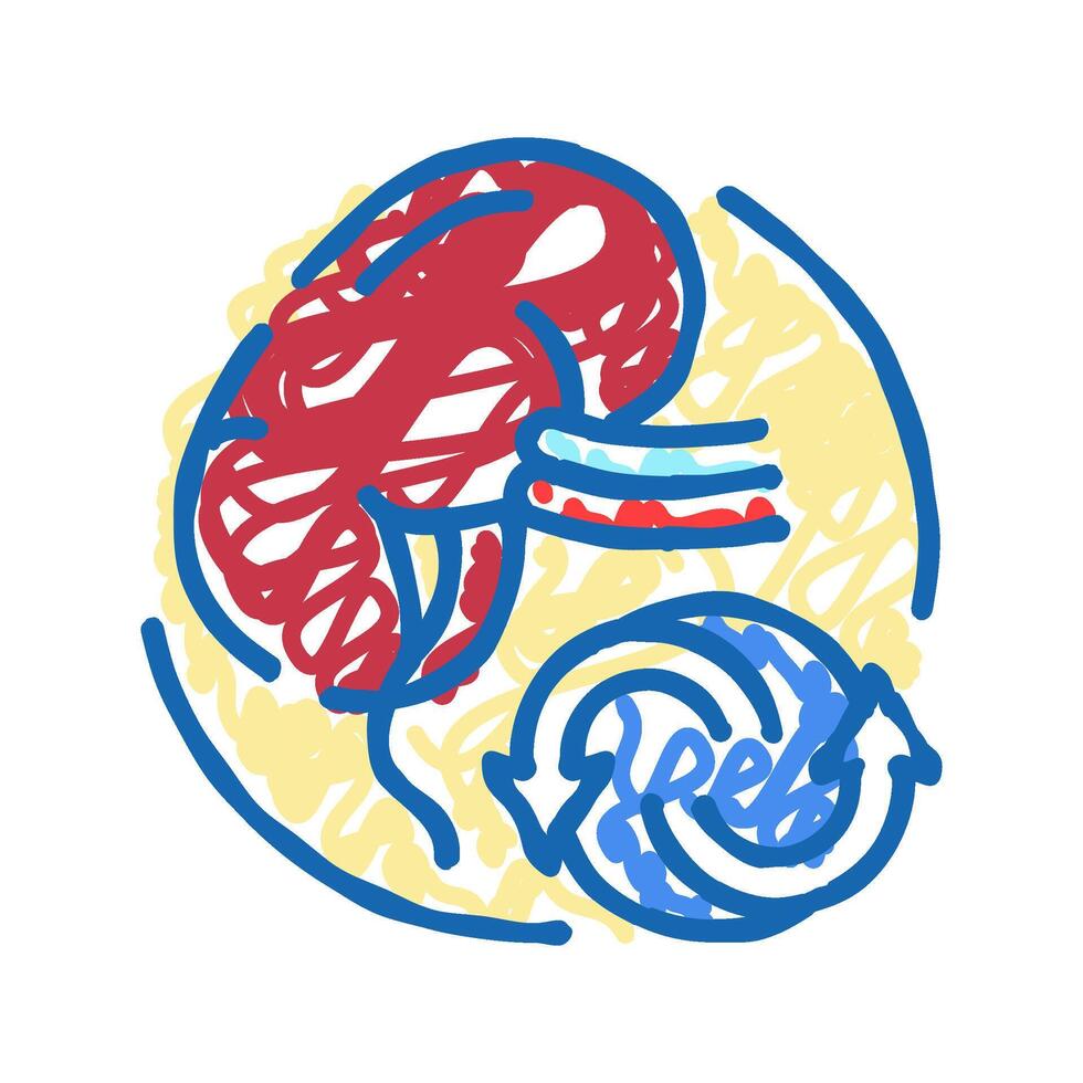 pancreas transplant surgery icon doodle illustration vector