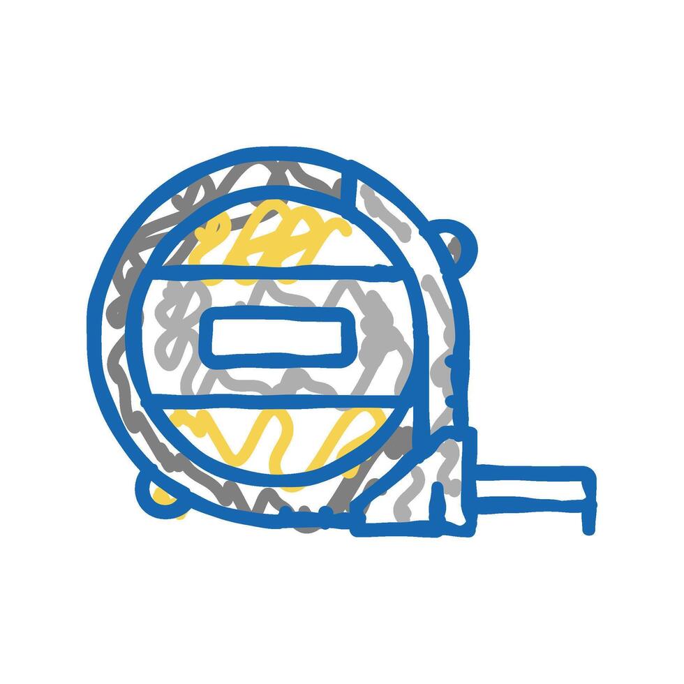 tape meter measure accessory icon doodle illustration vector