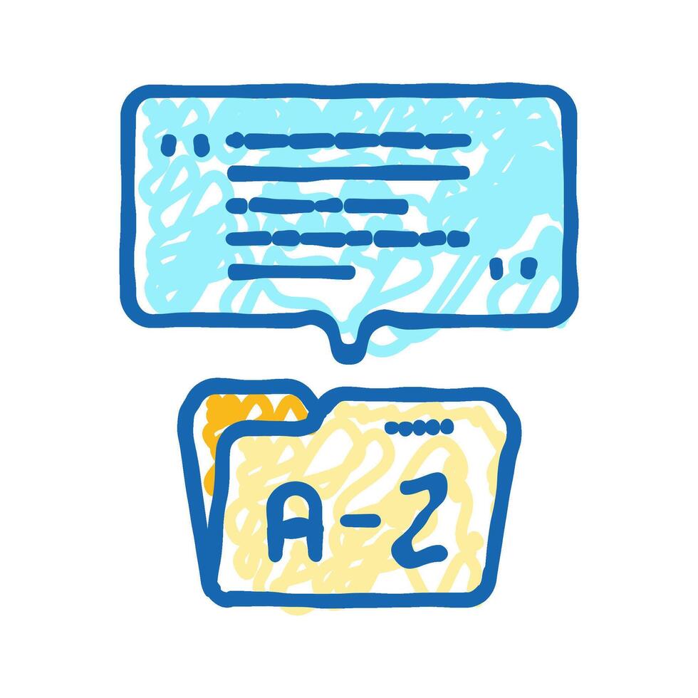 language proficiency interview job icon doodle illustration vector