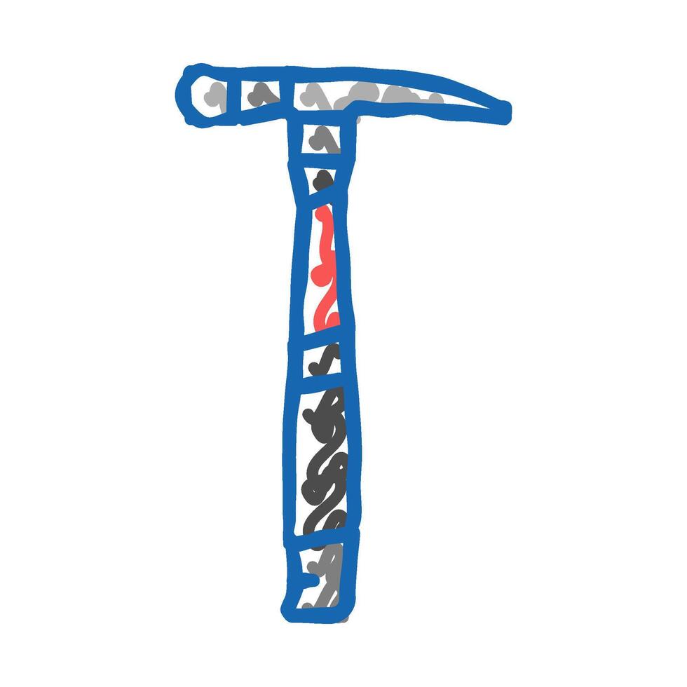 brick hammer tool icon doodle illustration vector