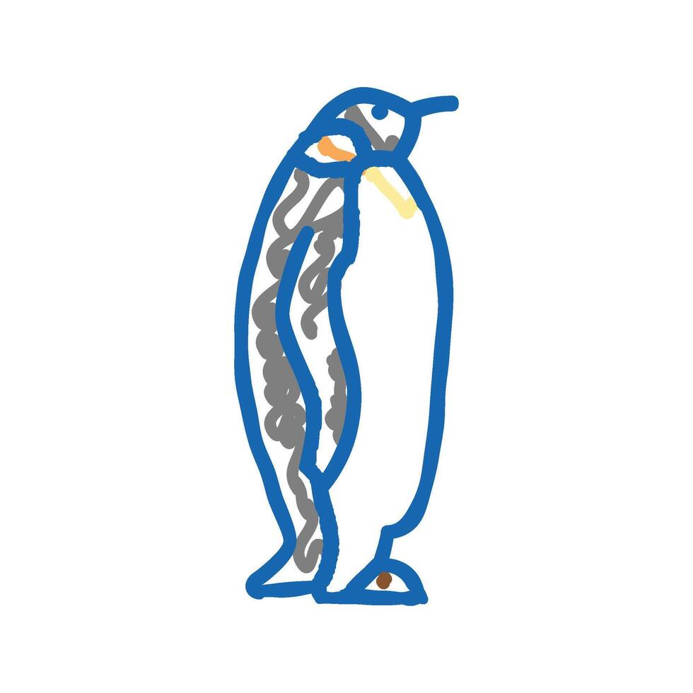 penguin bird in zoo icon doodle illustration vector