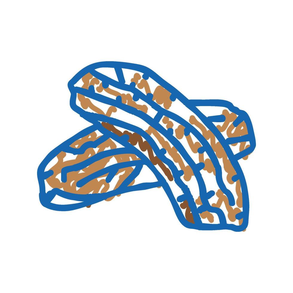 banana dried fruit icon doodle illustration vector