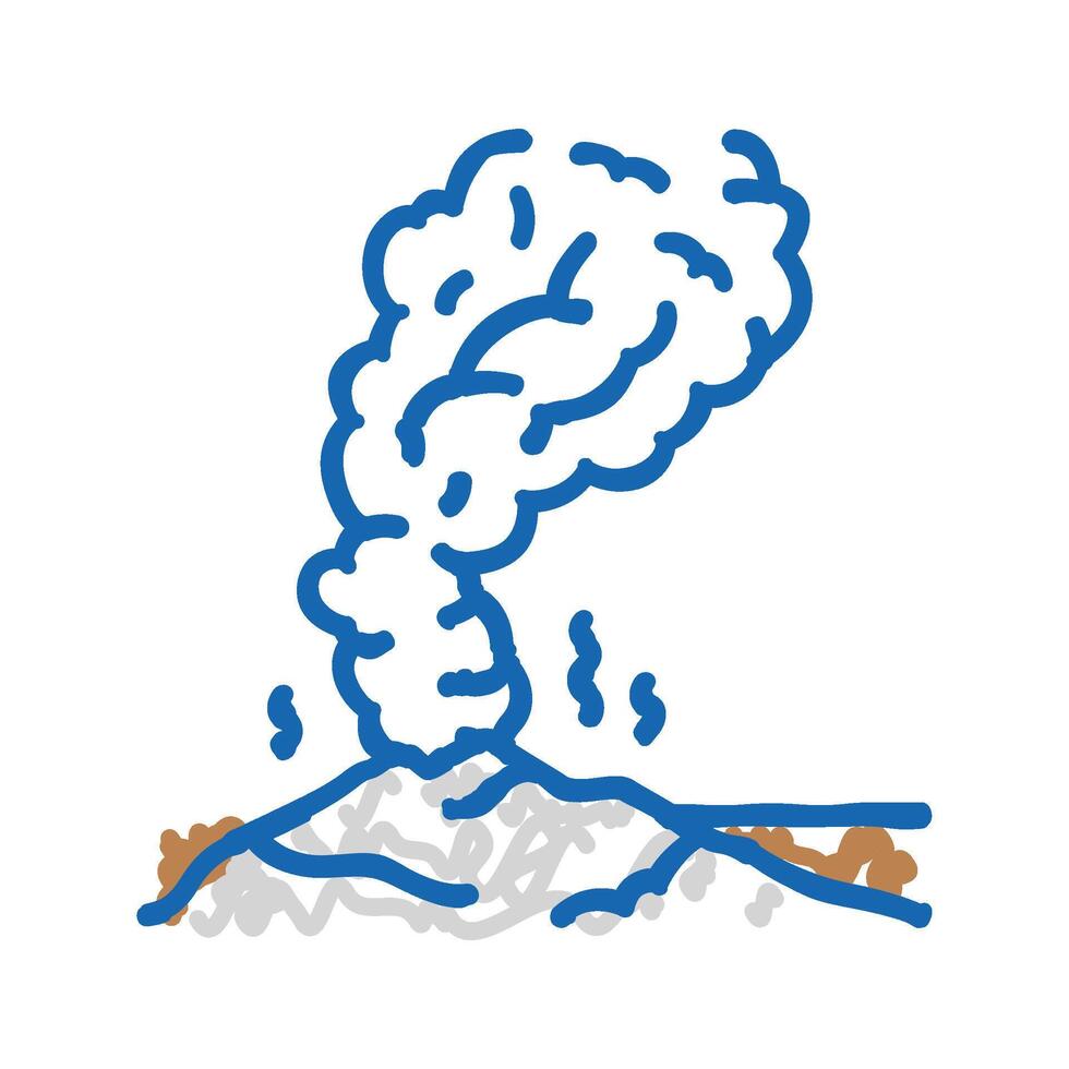 steam geothermal energy icon doodle illustration vector