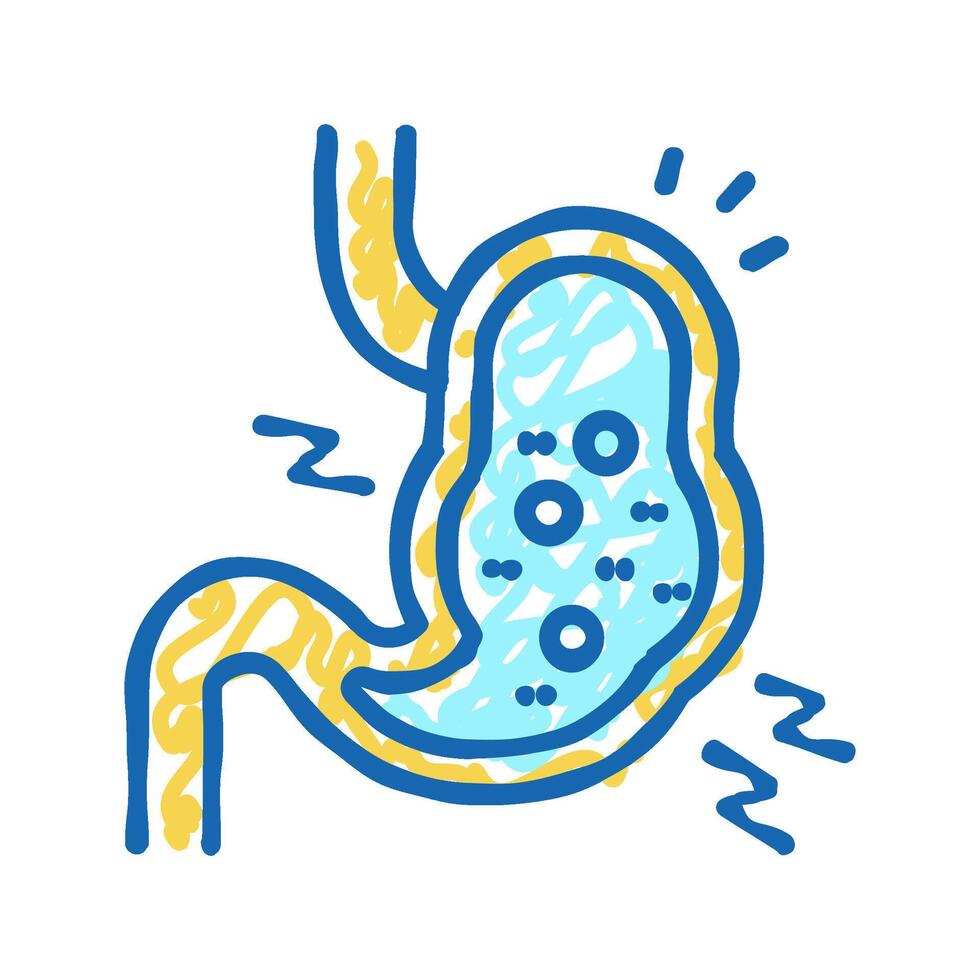 stomach upset icon doodle illustration vector