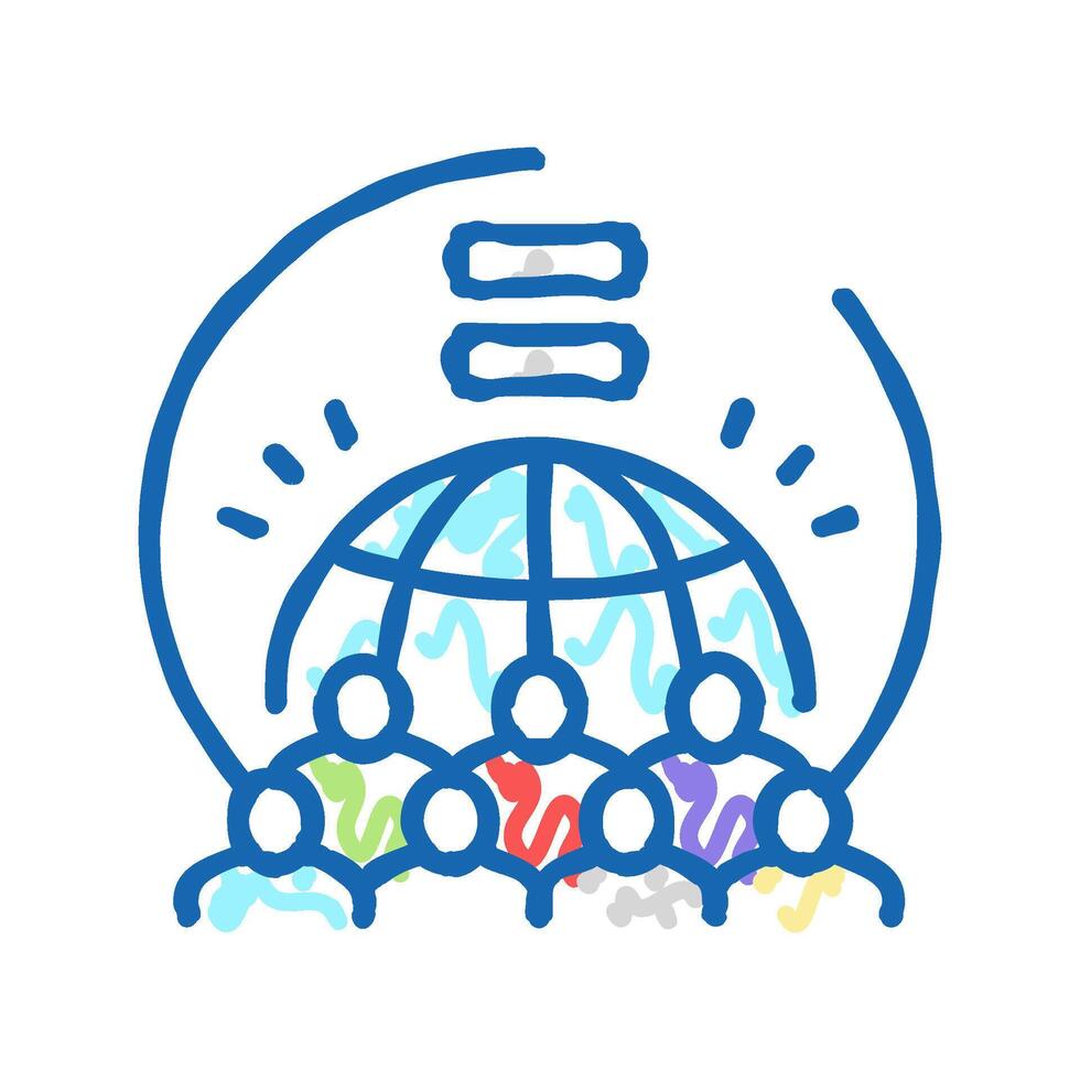 people equality icon doodle illustration vector