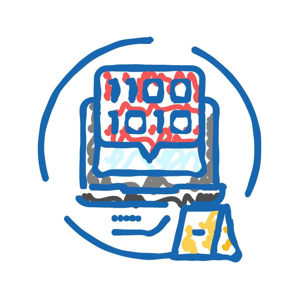 digital evidence crime icon doodle illustration vector
