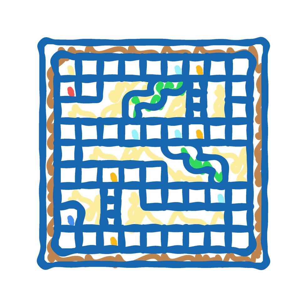 snakes and ladders game board table icon doodle illustration vector