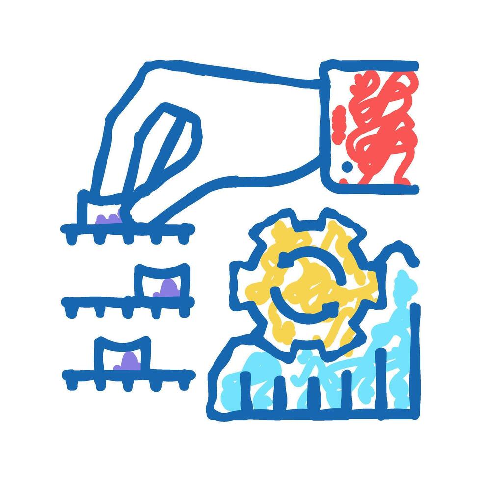 analyzing and optimization icon doodle illustration vector