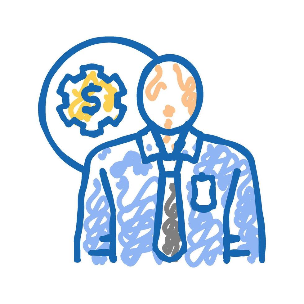 technical sales engineer worker icon doodle illustration vector