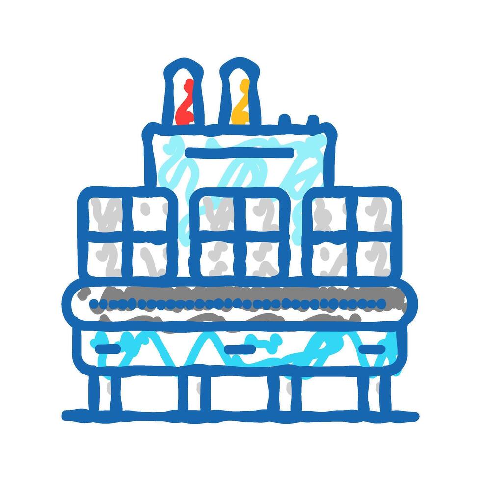 material recovery facility mrf icon doodle illustration vector