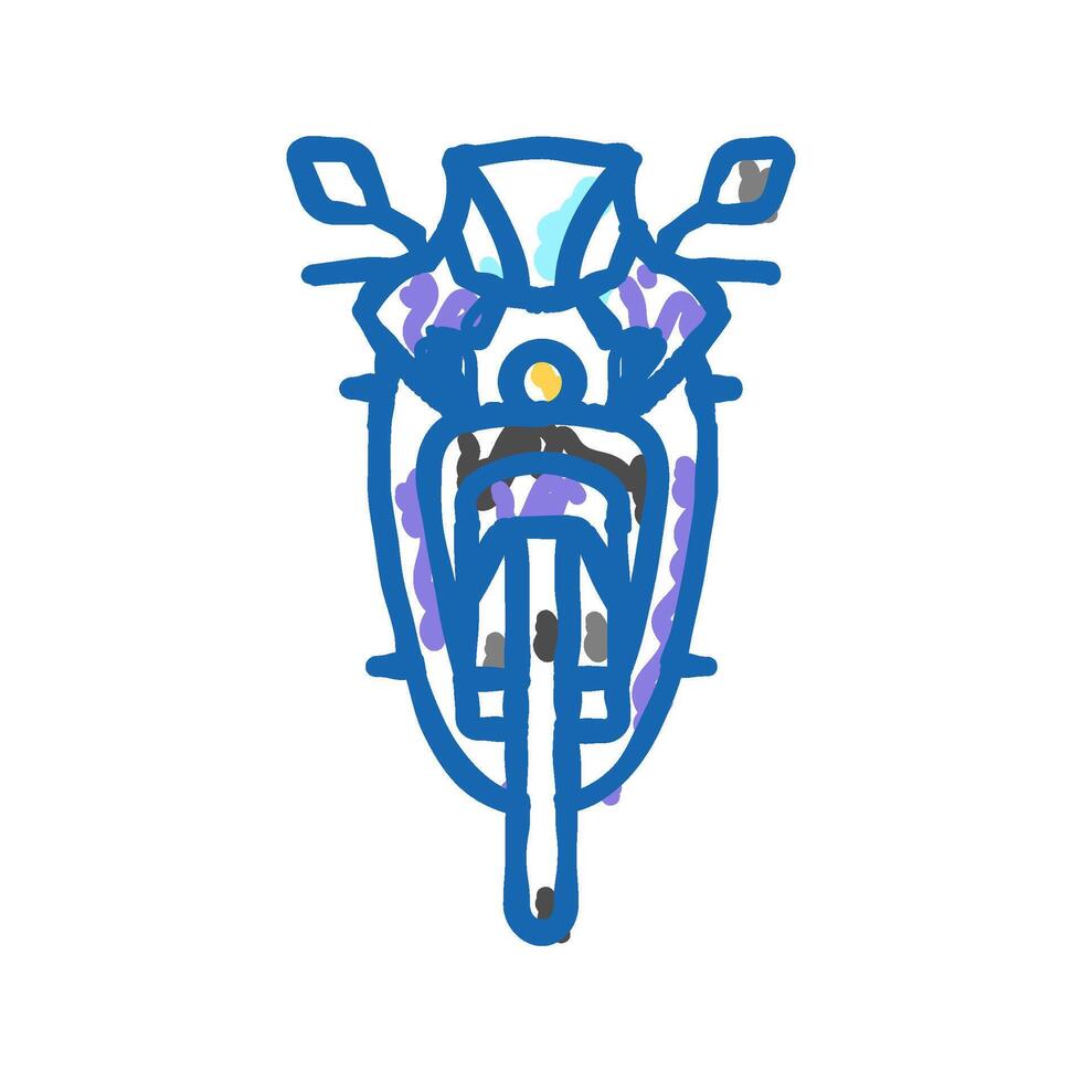 motorcycle transport vehicle icon doodle illustration vector