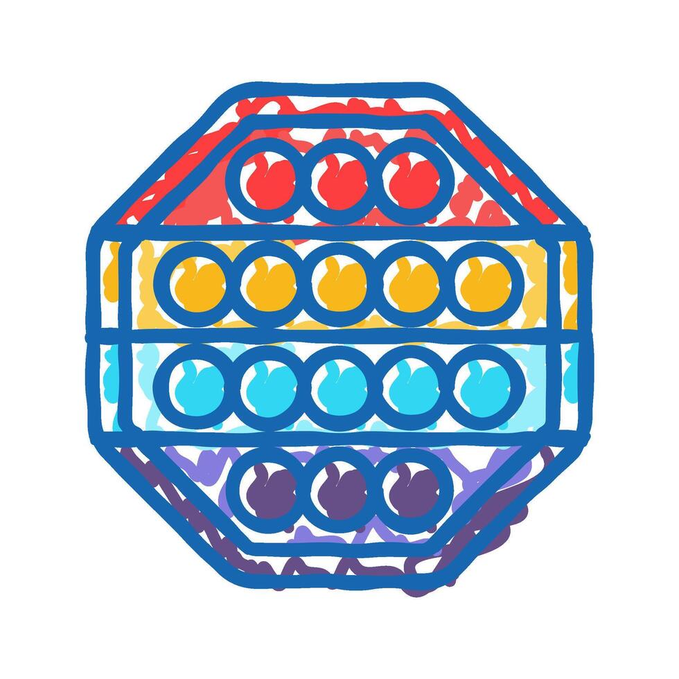 pop bubble fidget toy icon doodle illustration vector