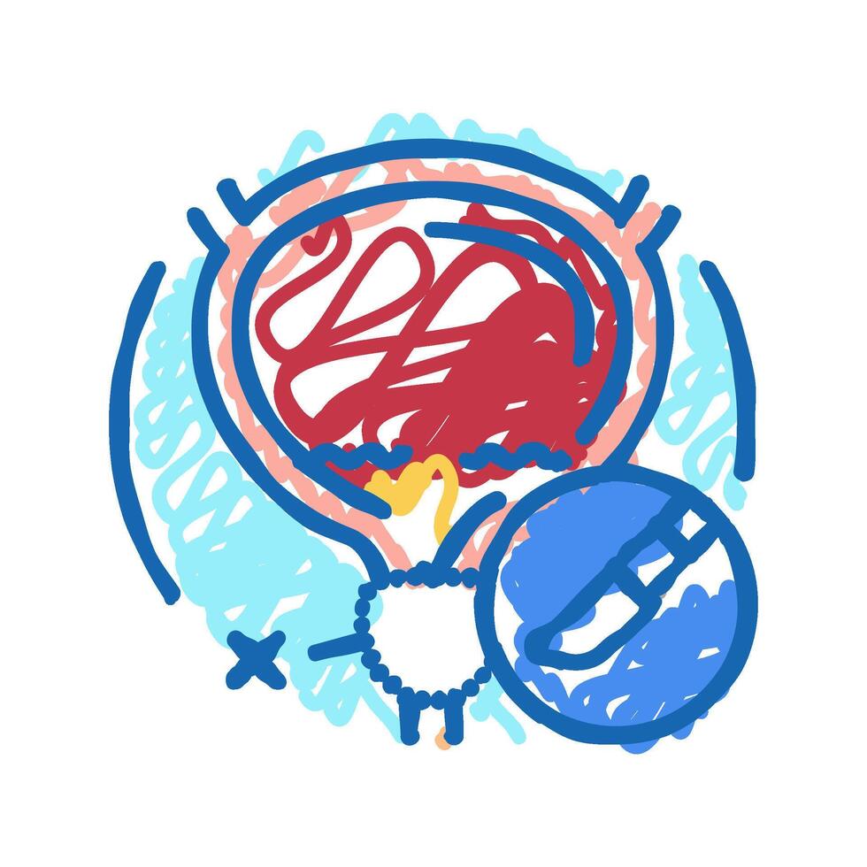 prostatectomy urology icon doodle illustration vector