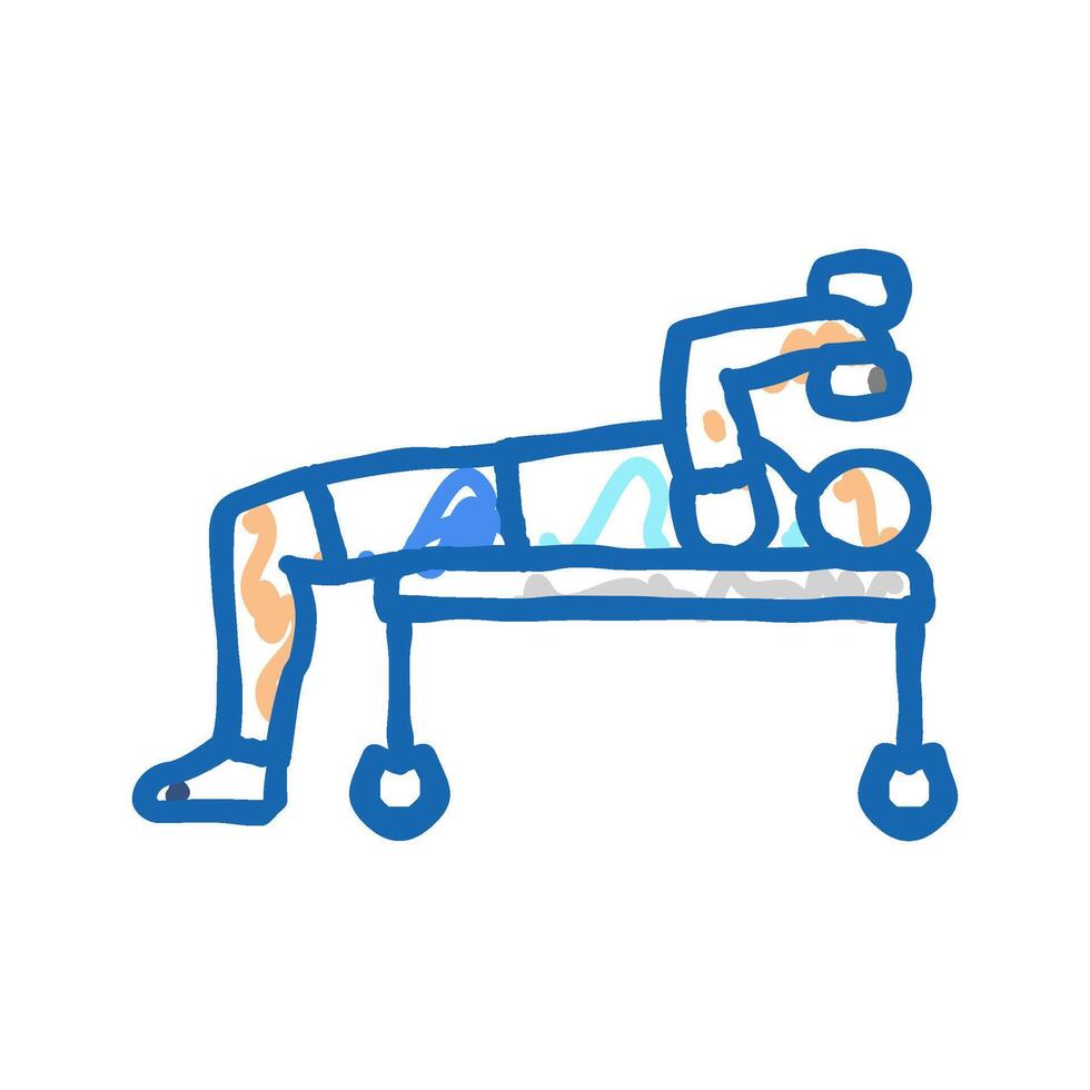 skull crushers arm fitness exercise icon doodle illustration vector