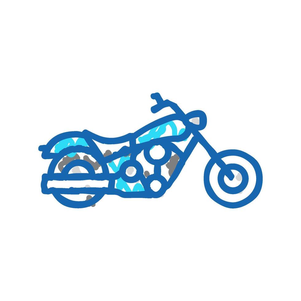 chopper motorcycle icon doodle illustration vector