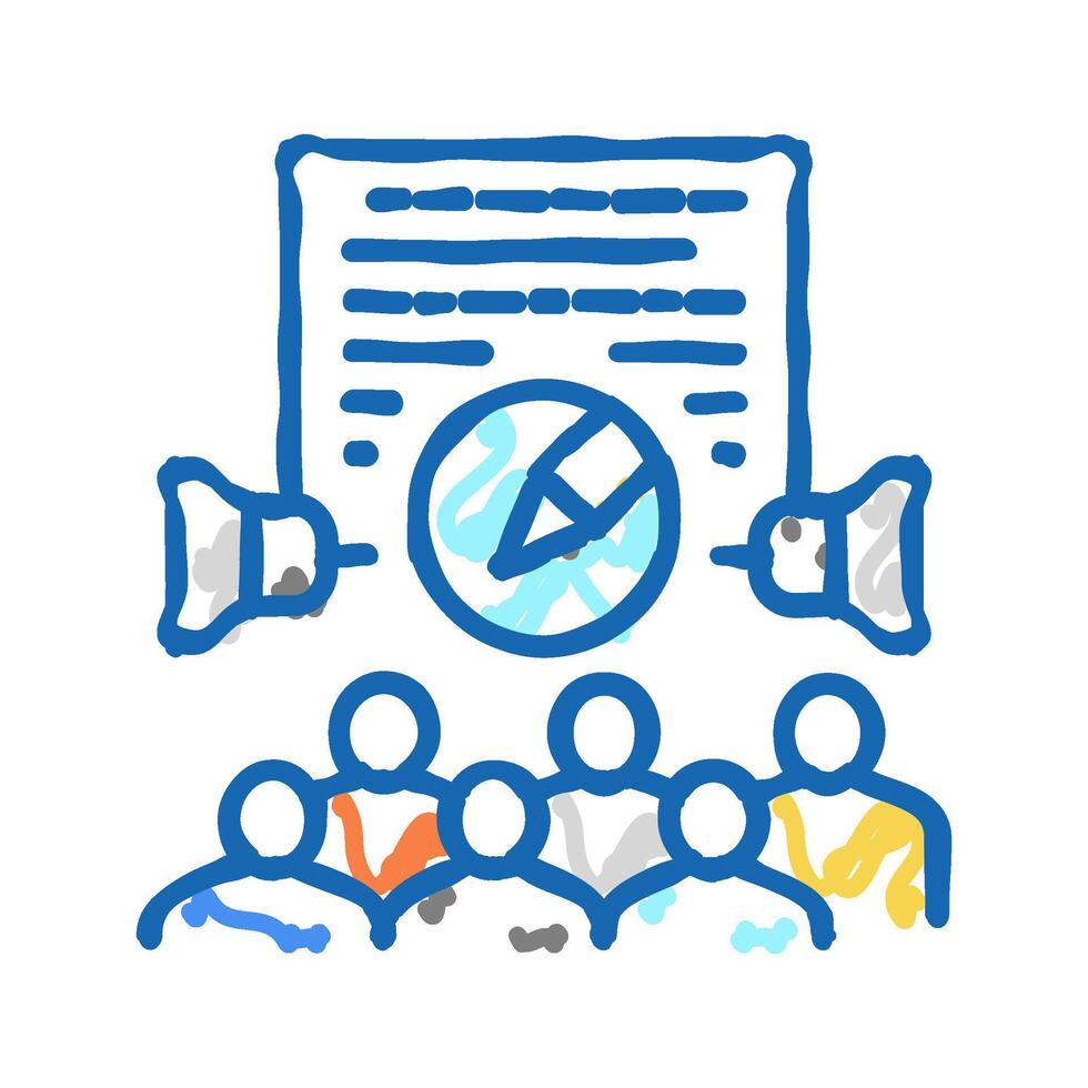 public relations copywriting icon doodle illustration vector