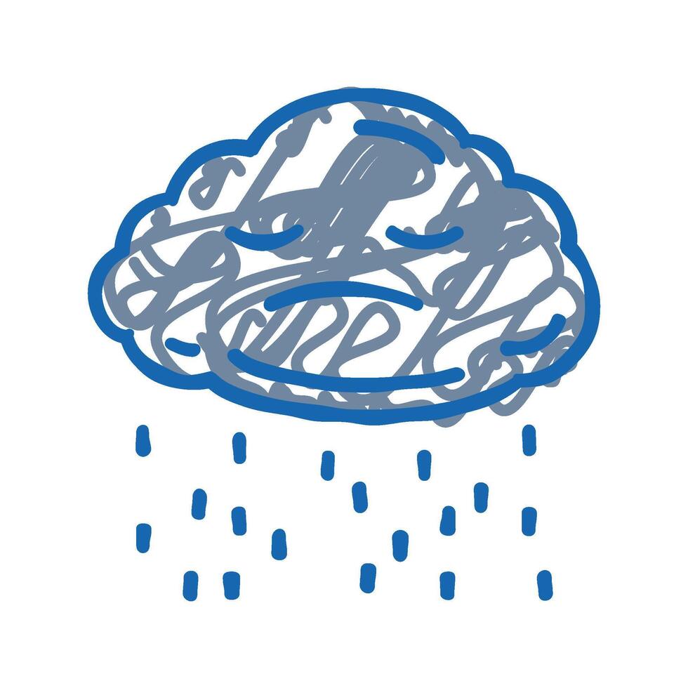 sad stormy clouds mood icon doodle illustration vector