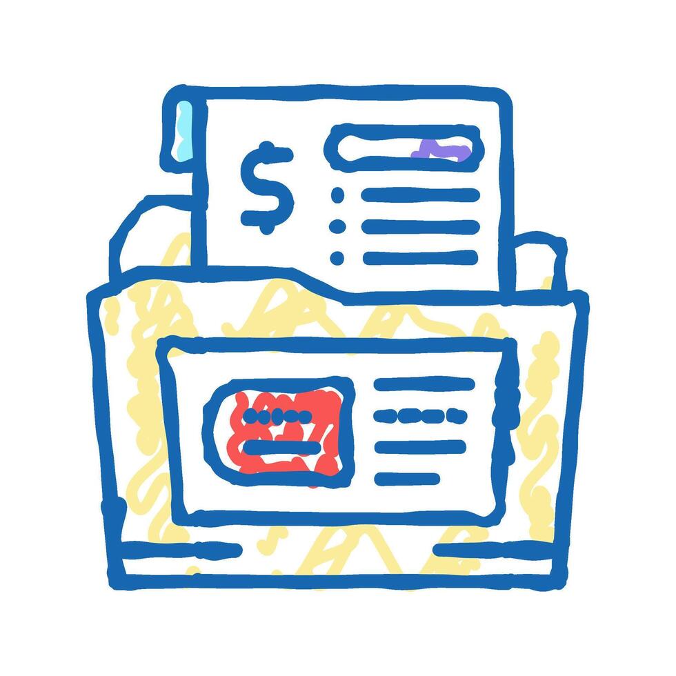 dossier allowance icon doodle illustration vector