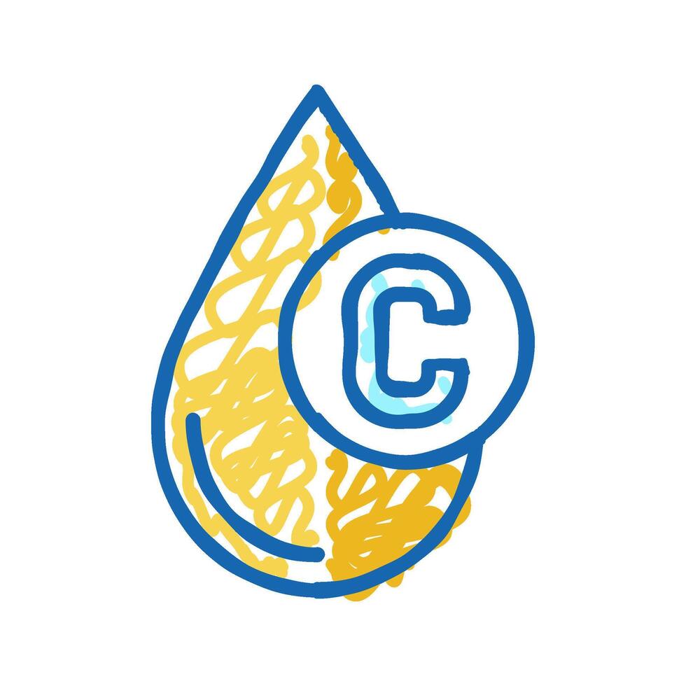 vitamin c in lemon icon doodle illustration vector