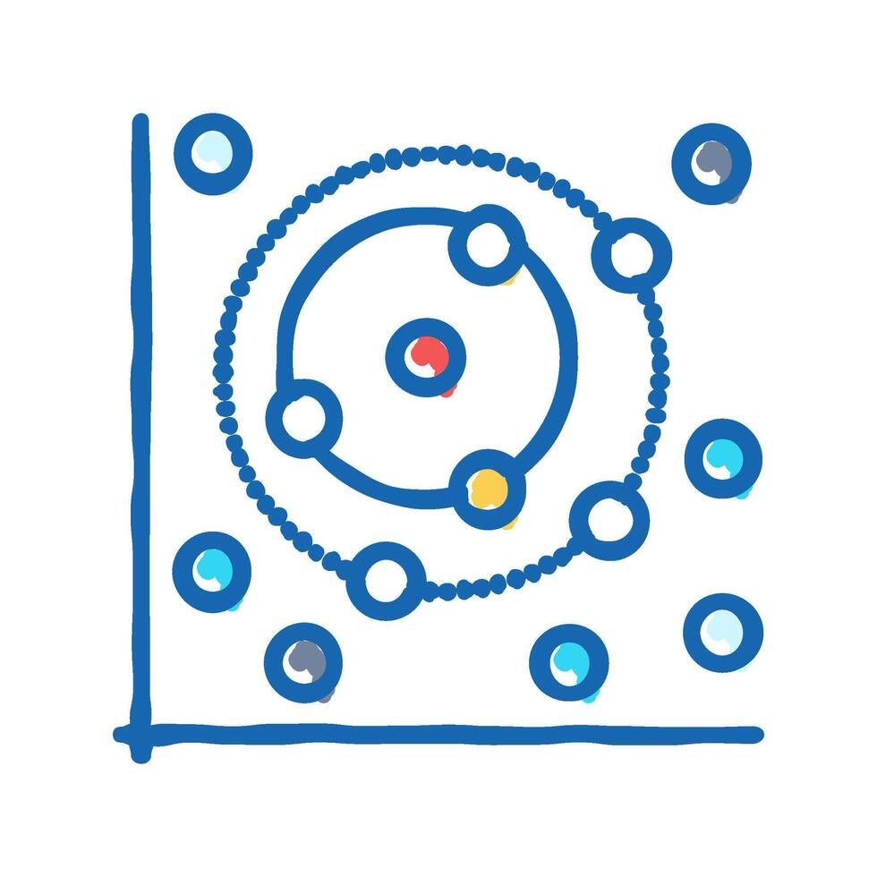 random forest algorithm icon doodle illustration vector