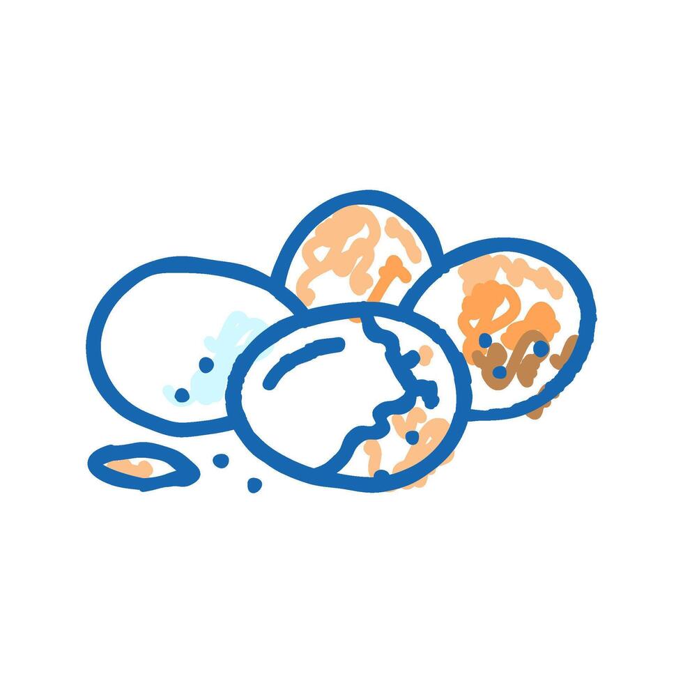 egg chicken shell icon doodle illustration vector