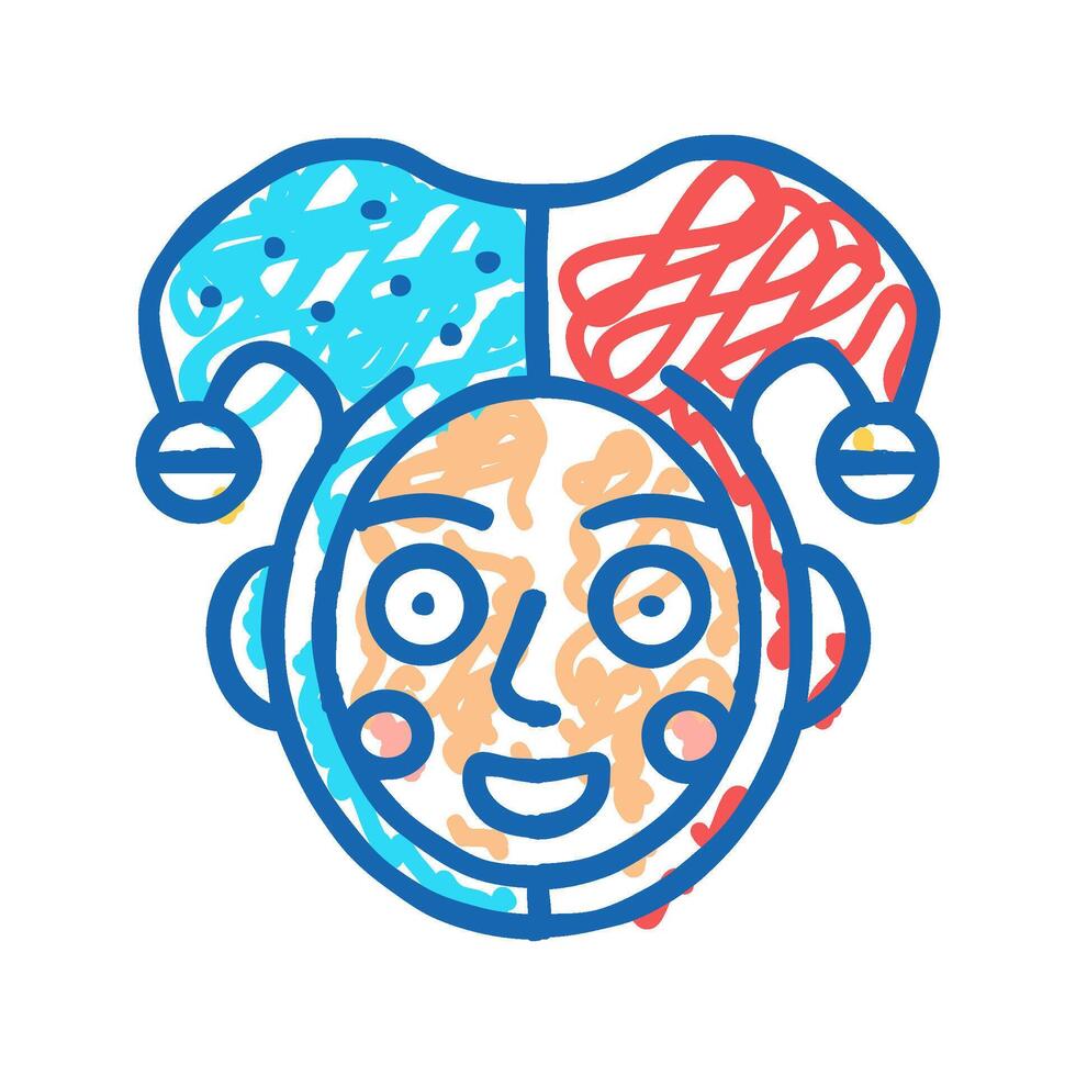 clown carnival show icon doodle illustration vector