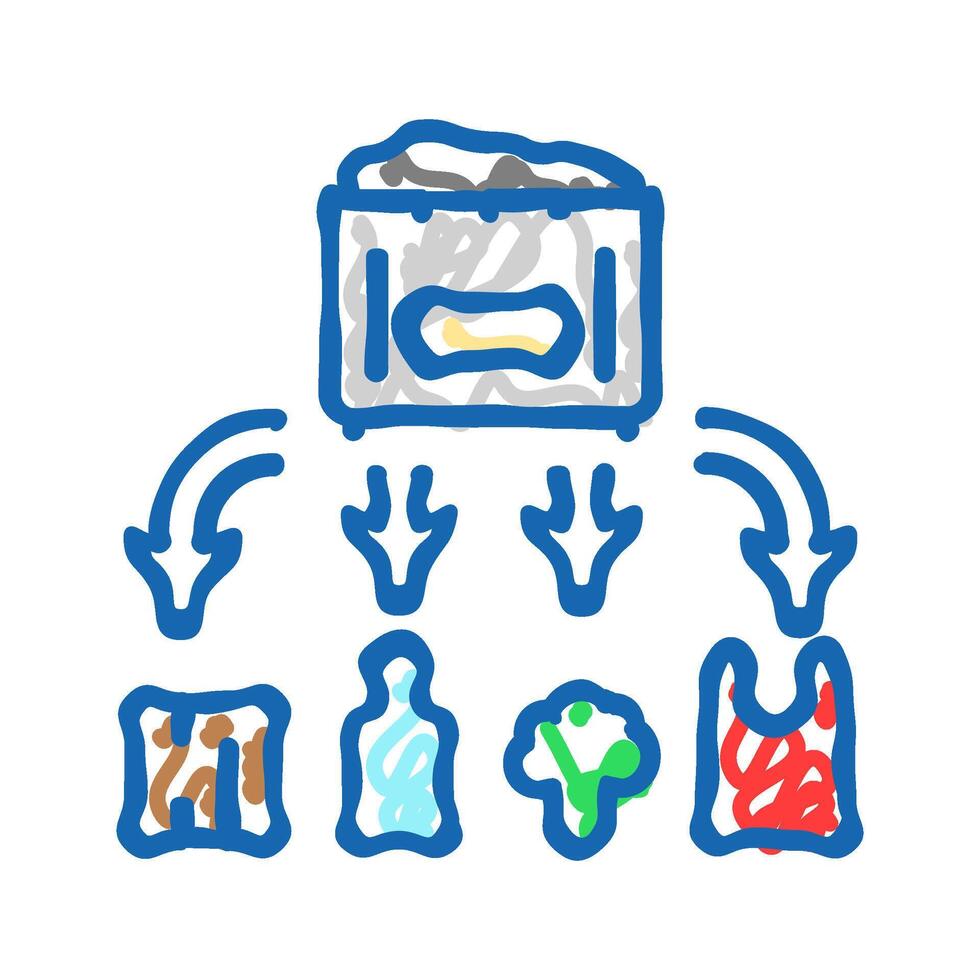 waste management waste sorting icon doodle illustration vector