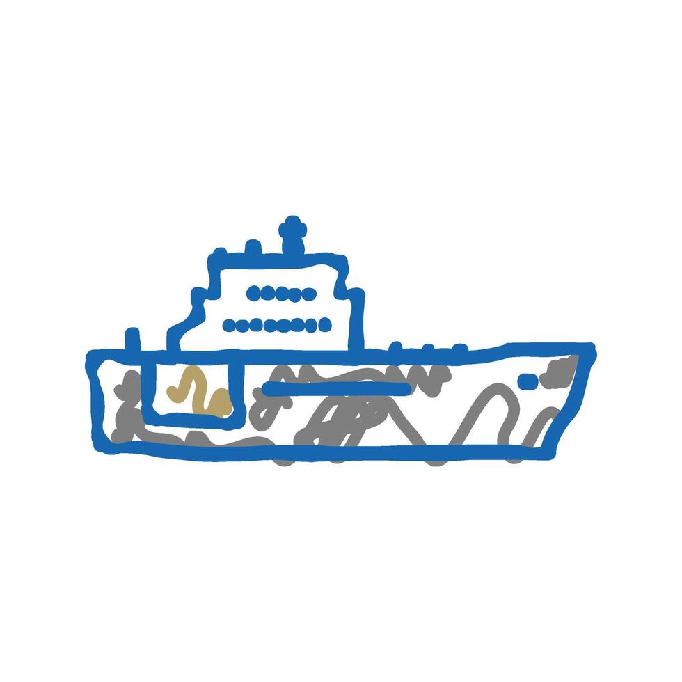 navy boat icon doodle illustration vector