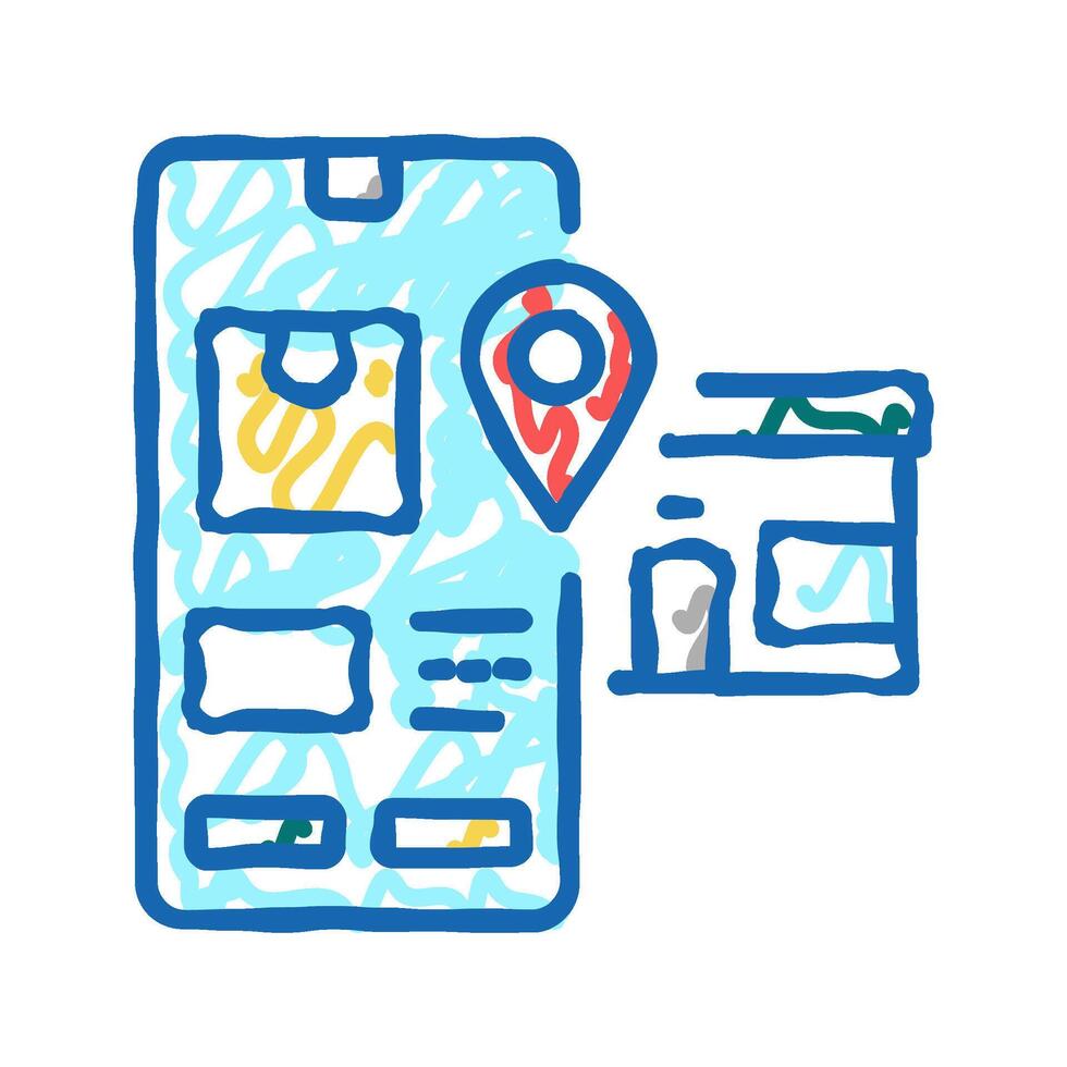 pick up location delivery icon doodle illustration vector