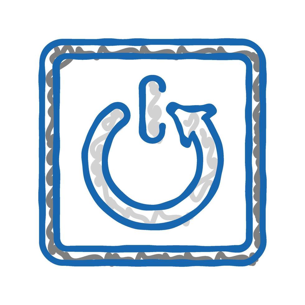 automatic shut down product label caution icon doodle illustration vector