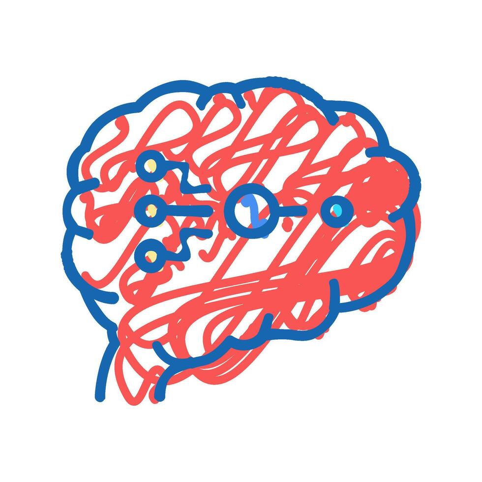 biological neural network icon doodle illustration vector