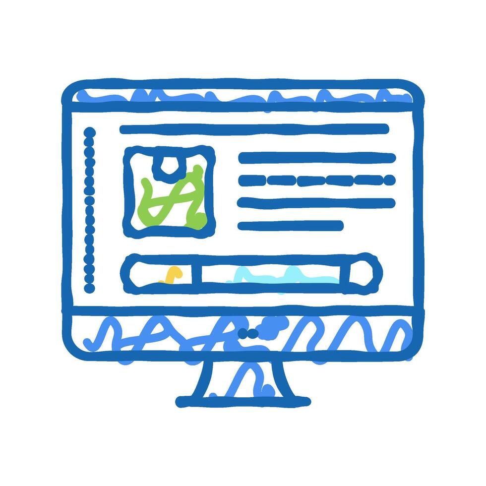 box internet shop icon doodle illustration vector