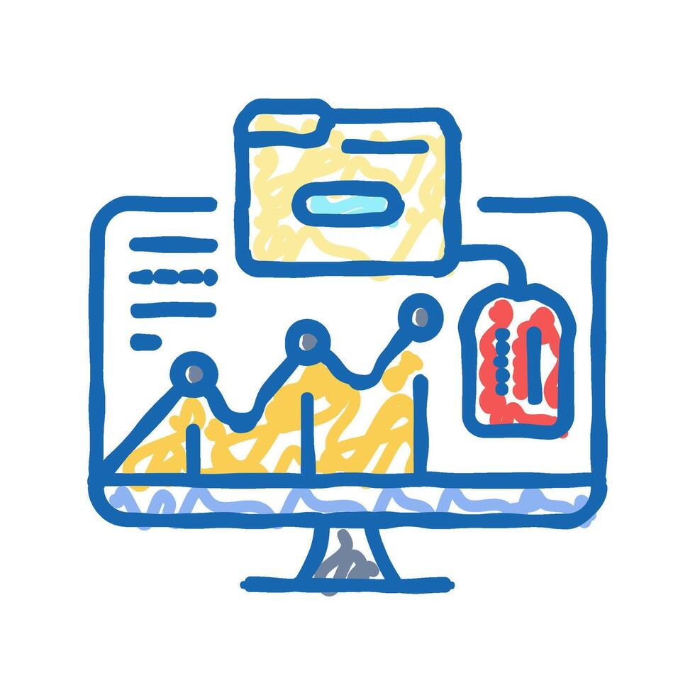 intelligence technical sales engineer icon doodle illustration vector
