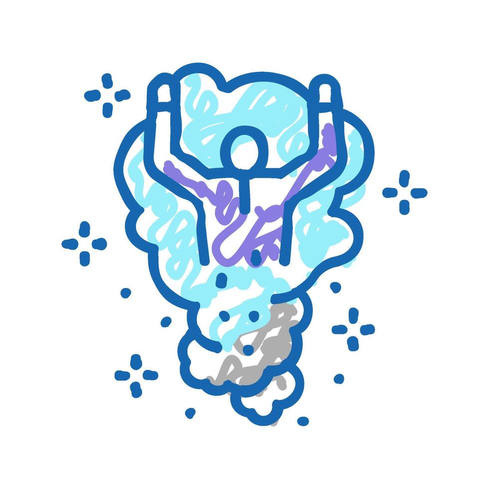 illusionist performing magic icon doodle illustration vector
