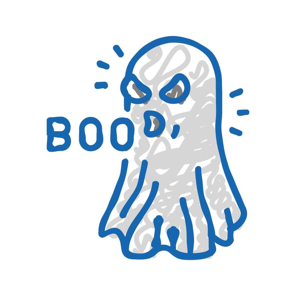 boo ghost icon doodle illustration vector